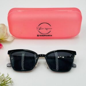 Armazón de metal para dama con clip-on solar negro – G02